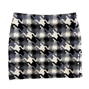 J. Crew Black, White, and Gray Wool Skirt